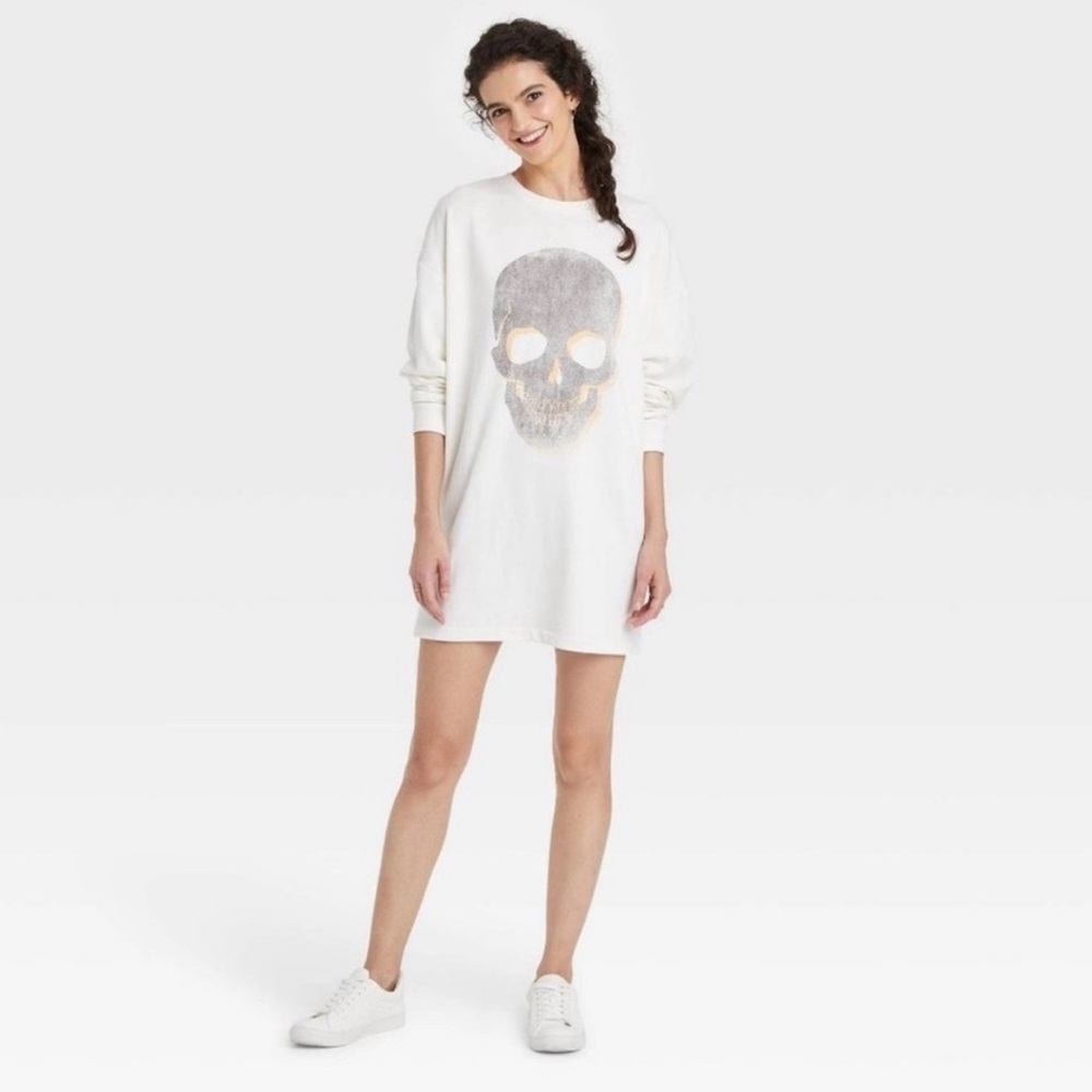 Grayson Threads Skull Sweatshirt Dress Medium